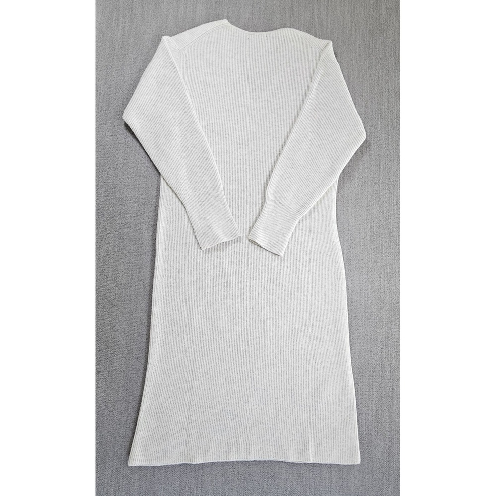 Banana Republic Women's V-Neck Midi Sweater Dress Gray Sz Large Long Sleeve - Picture 10 of 11